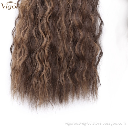 Vigorous Long Ponytail Hair Extensions for Women Synthetic Wrap Around Wavy Ponytail 22" Magic Paste Heat Resistant Hairpiece